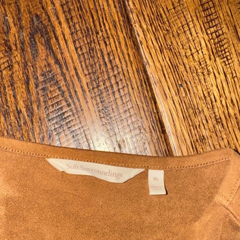 Soft Surroundings Mad About About Faux Suede Beaded Drape Cardigan Sweater - Picture 6 of 6